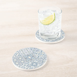 Dessous De Verre En Grès Carreaux Méditerranéens, Marocains, Majolique, Azu
