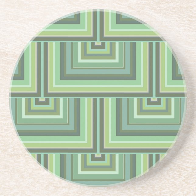 Dessous De Verre En Grès Carrés écailles vert olive motif (Devant)