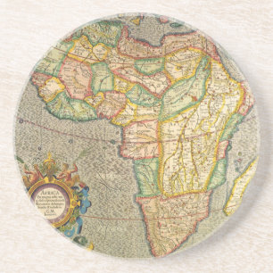 Dessous De Verre En Grès Carte antique du monde de Gerardus Mercator de l'A