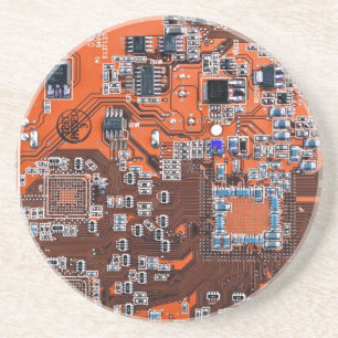 Dessous De Verre En Grès Carte circuit imprimé circuit orange PCB