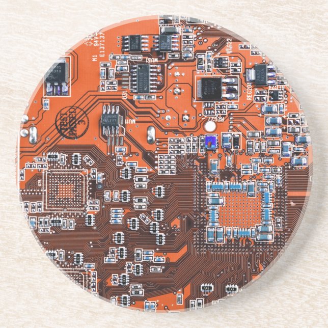Dessous De Verre En Grès Carte circuit imprimé circuit orange PCB (Devant)