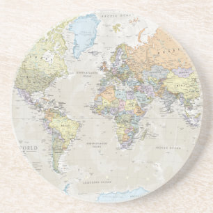 Dessous De Verre En Grès Carte classique du monde