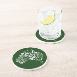 Dessous De Verre En Grès Carte d'Australie d'origine Art - Choisissez votre