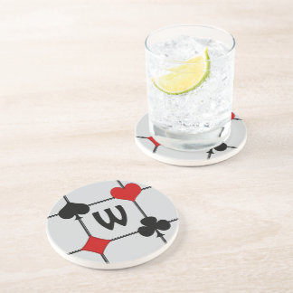 Dessous De Verre En Grès Carte de jeu Art Déco Convient v2 Monogrammé
