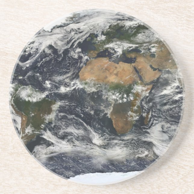 Dessous De Verre En Grès Carte de la terre (Devant)
