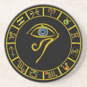 Dessous De Verre En Grès CARTE DE L'ASTRAL HORUS EYE, TALISMAN BLEU Astrolo