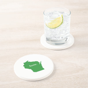 Dessous De Verre En Grès Carte de l'état de la silhouette de la maison du W