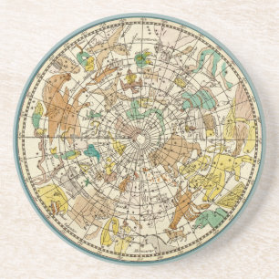 Dessous De Verre En Grès Carte de l'étoile du ciel du Nord et des constella