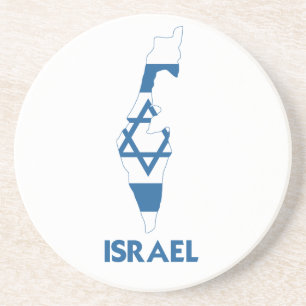 DESSOUS DE VERRE EN GRÈS CARTE DE L'ISRAËL