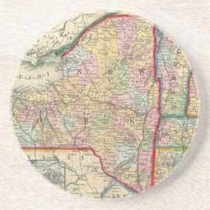 Dessous De Verre En Grès Carte Des États De New York