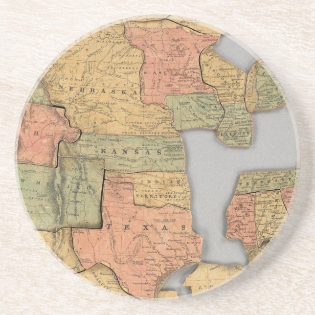 Dessous De Verre En Grès Carte des États-Unis et du Canada (Devant)