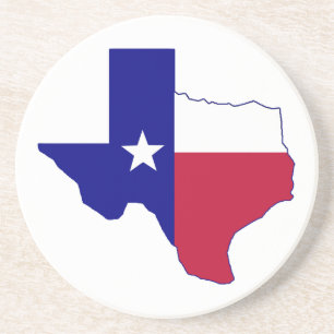Dessous De Verre En Grès Carte du drapeau du Texas