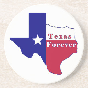 Dessous De Verre En Grès Carte du drapeau Texas Forever