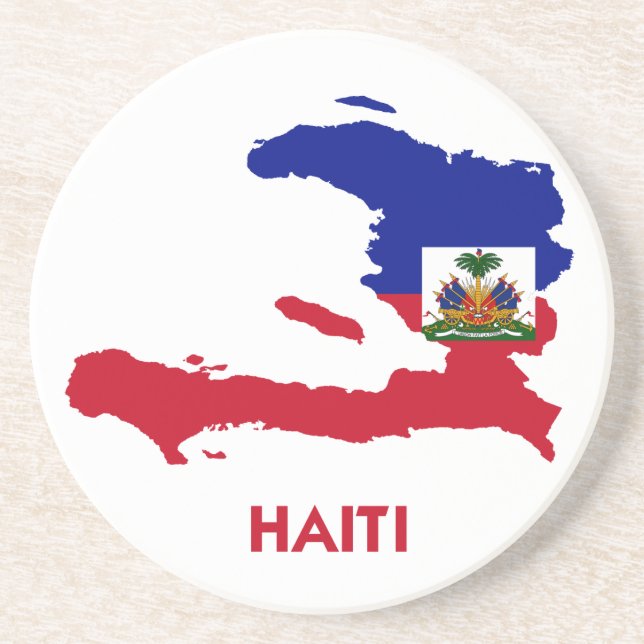 DESSOUS DE VERRE EN GRÈS CARTE DU HAÏTI (Devant)