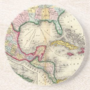 Dessous De Verre En Grès Carte Du Mexique, Amérique Centrale