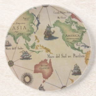 Dessous De Verre En Grès Carte du monde