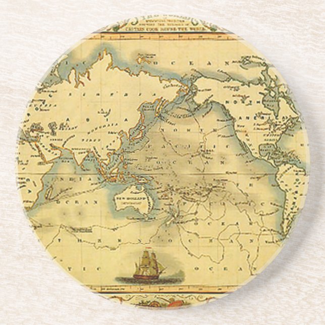 Dessous De Verre En Grès Carte du monde antique (Devant)
