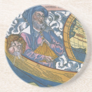 Dessous De Verre En Grès Carte du monde antique avec Claudius Ptolemy, 1507