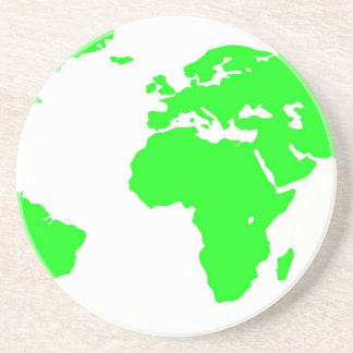 Dessous De Verre En Grès Carte du monde blanc vert