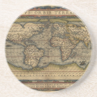 Dessous De Verre En Grès Carte du monde Vintage Atlas Conception historique