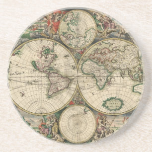 Dessous De Verre En Grès Carte du Vieux-monde