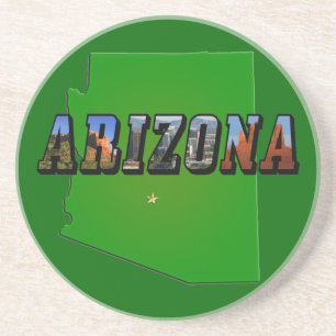 Dessous De Verre En Grès Carte et texte de l'image de l'Arizona