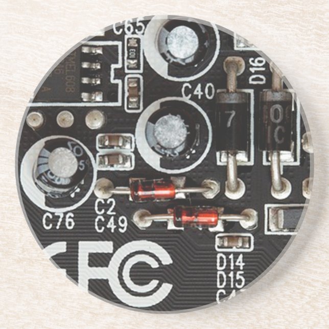 Dessous De Verre En Grès Carte graphique de circuit Geek (Devant)