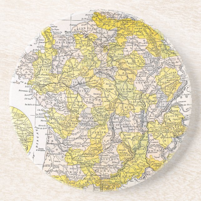 DESSOUS DE VERRE EN GRÈS CARTE : LA FRANCE (Devant)