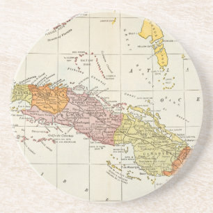 Dessous De Verre En Grès CARTE : Le CUBA, 1900