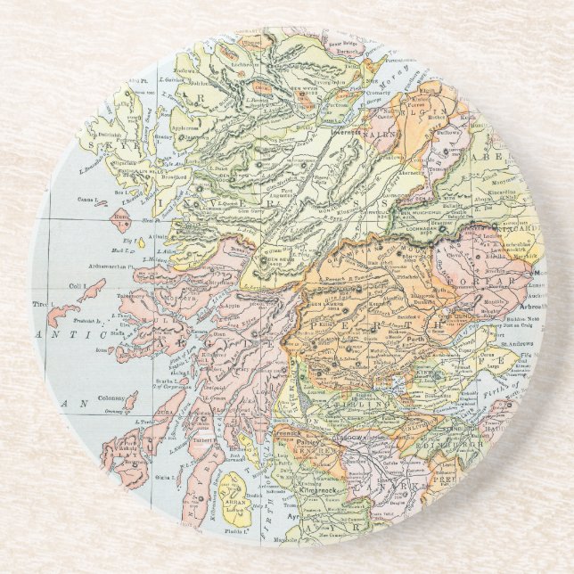 DESSOUS DE VERRE EN GRÈS CARTE : L'ECOSSE (Devant)