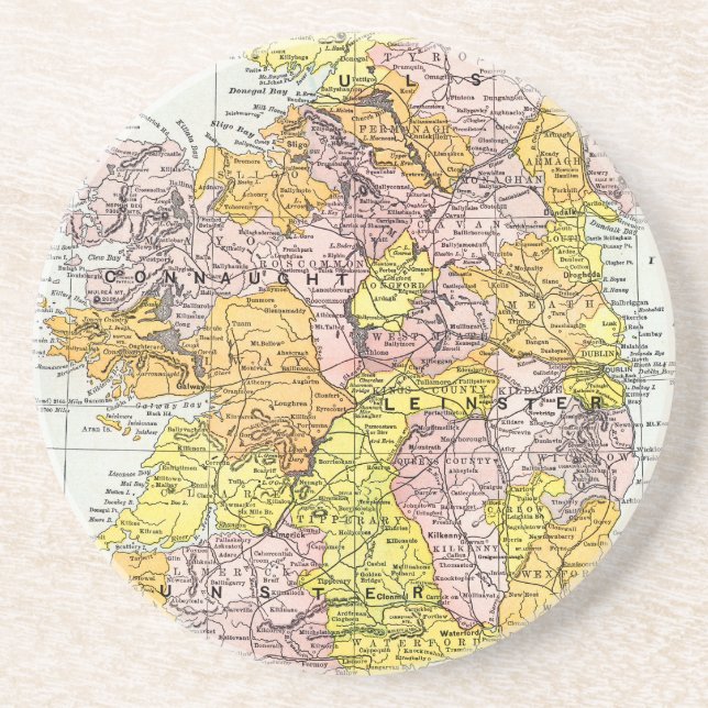 Dessous De Verre En Grès CARTE : L'IRLANDE, c1890 (Devant)