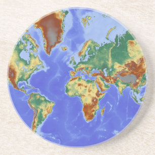 Dessous De Verre En Grès Carte mondiale géographique internationale
