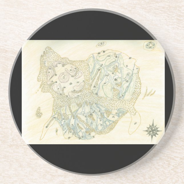 Dessous De Verre En Grès Carte non étiquetée de Trino (Devant)