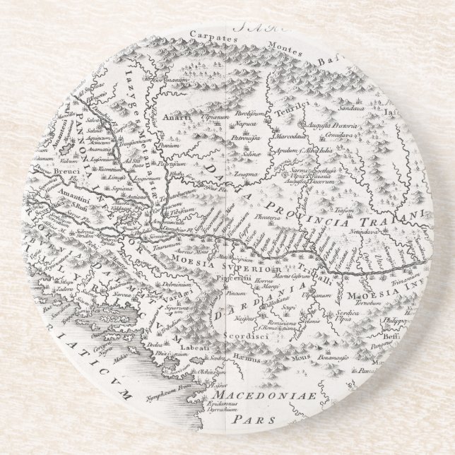 DESSOUS DE VERRE EN GRÈS CARTE : PANNONIA (Devant)