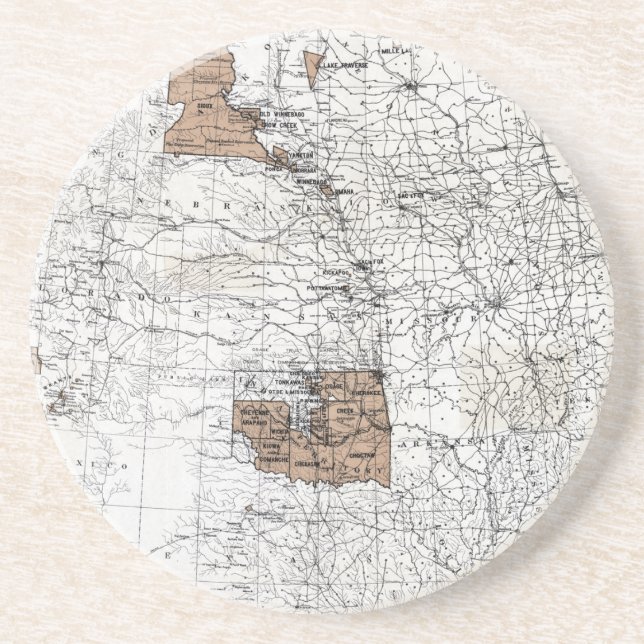 DESSOUS DE VERRE EN GRÈS CARTE : RÉSERVATIONS, 1888 (Devant)