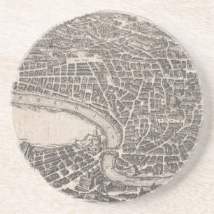 Dessous De Verre En Grès Carte vintage de Rome Italie (1652)