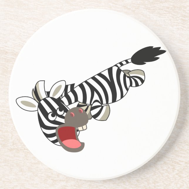 Dessous De Verre En Grès Cartoon Zebra (Devant)