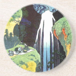 Dessous De Verre En Grès Cascade d'Amida, Hokusai Art japonais