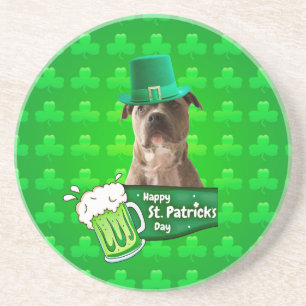 Dessous De Verre En Grès Casquette de la Saint-Patrick Jour du Chien à Taur
