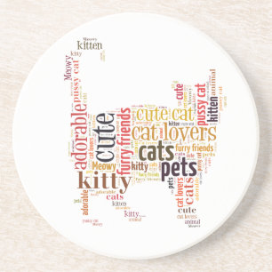 Dessous De Verre En Grès Cat text design