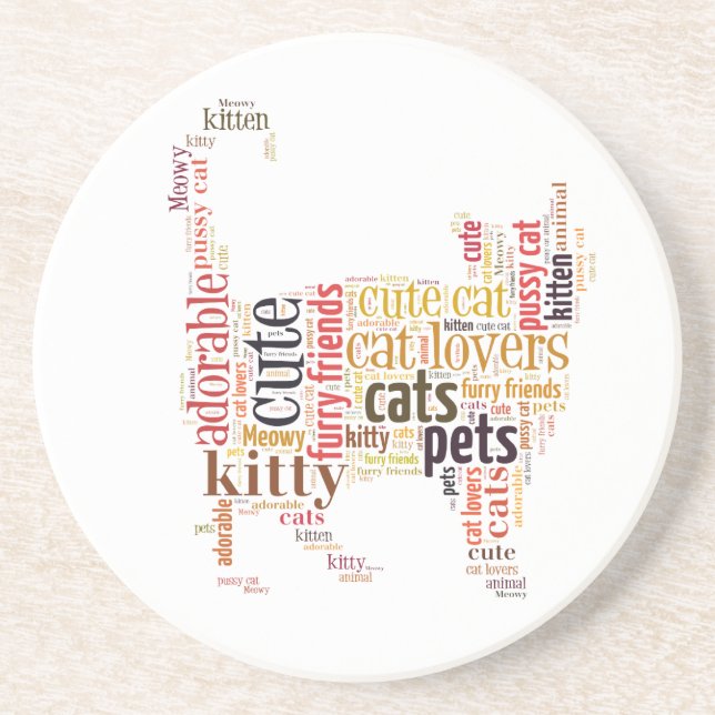 Dessous De Verre En Grès Cat text design (Devant)