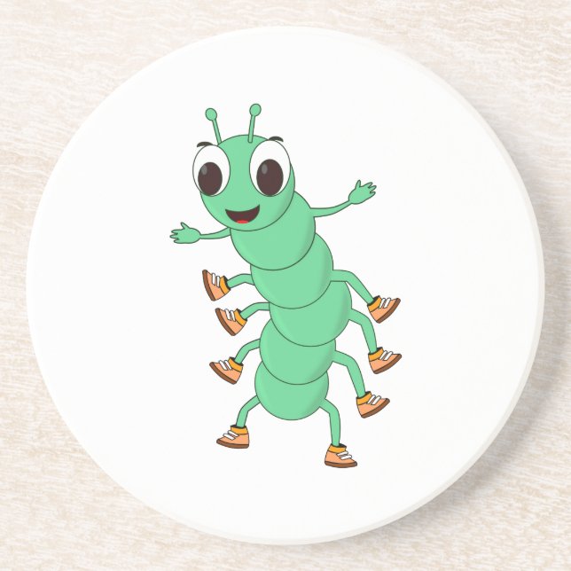 Dessous De Verre En Grès Caterpillar verte (Devant)