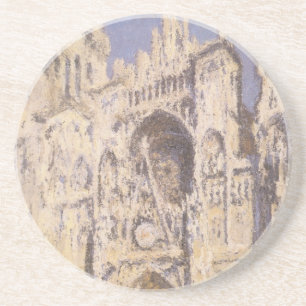 Dessous De Verre En Grès Cathédrale de Rouen, harmonie bleue et or par Clau