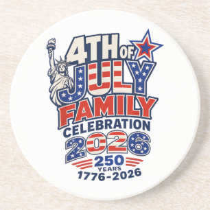 Dessous De Verre En Grès Célébration de la fête de famille du 4 juillet 202