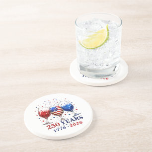 Dessous De Verre En Grès Célébration du verre à vin patriotique 250 ans