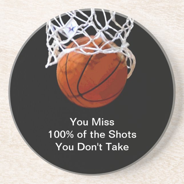 Dessous De Verre En Grès Célèbre Citation Motivationnelle Basketball (Devant)