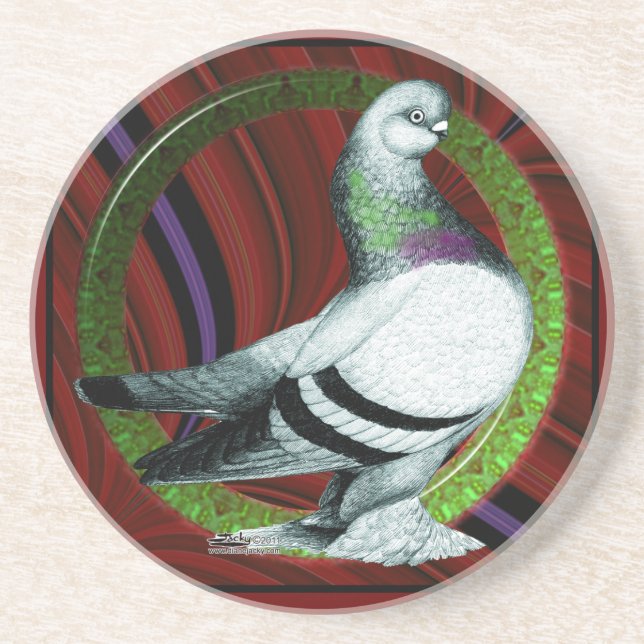 Dessous De Verre En Grès Cercle berlinois de pigeon (Devant)