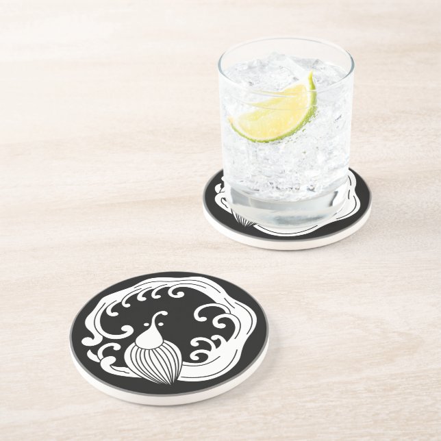 Dessous De Verre En Grès Cercle de dragon pluvieux (Côté)