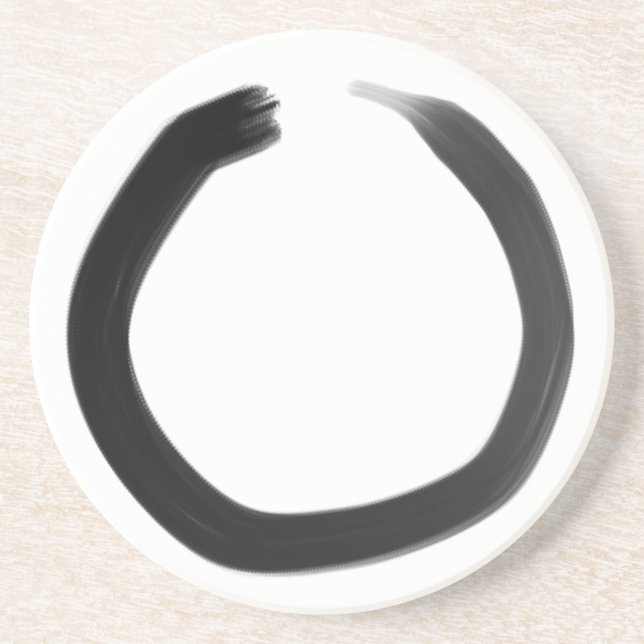 Dessous De Verre En Grès Cercle Enso Bouddhiste Zen (Devant)