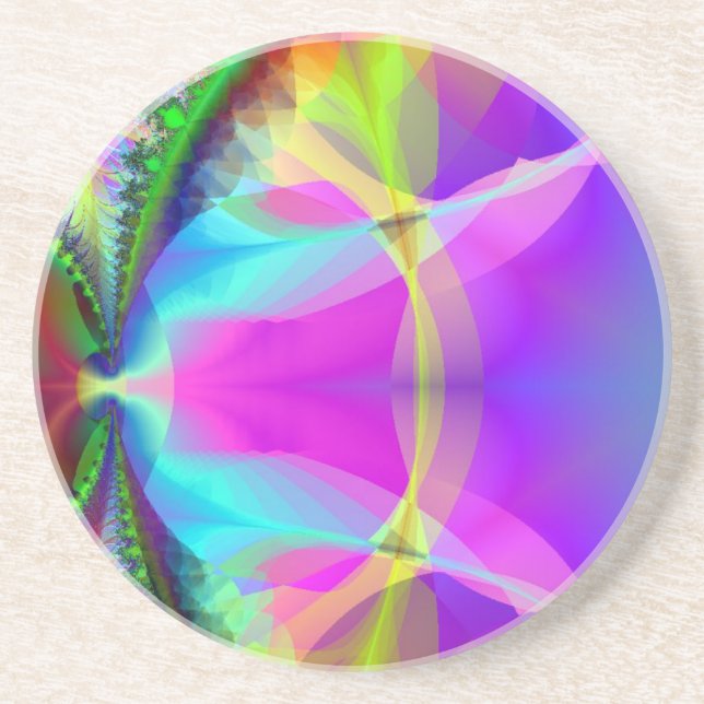 Dessous De Verre En Grès Cercle intérieur coloré (Devant)